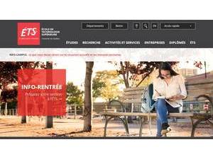School of Higher Technology - University of Quebec's Website Screenshot