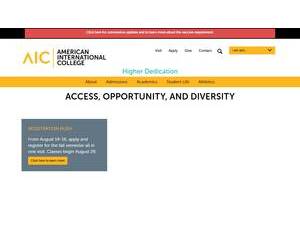 American International College's Website Screenshot