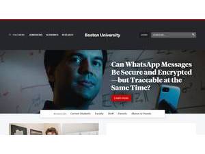 Boston University's Website Screenshot