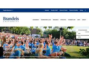 Brandeis University's Website Screenshot