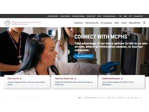 MCPHS University's Website Screenshot