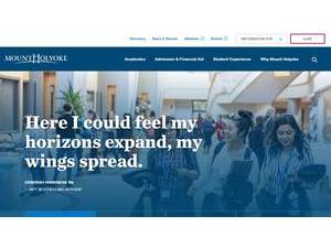 Mount Holyoke College's Website Screenshot