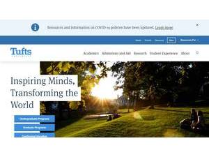 Tufts University's Website Screenshot