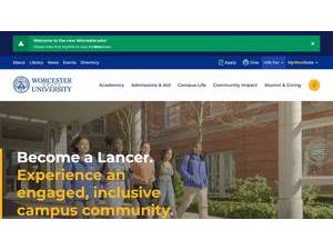 Worcester State University's Website Screenshot