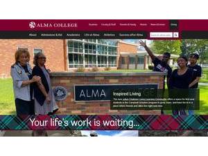 Alma College's Website Screenshot