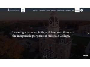 Hillsdale College's Website Screenshot