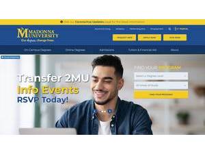 Madonna University's Website Screenshot