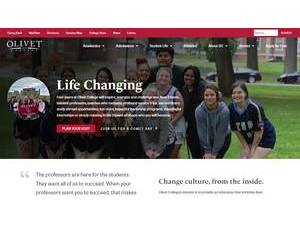 Olivet College's Website Screenshot