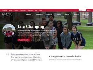 The University of Olivet's Website Screenshot