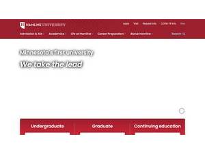 Hamline University's Website Screenshot