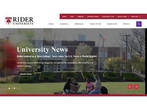 Rider University's Website Screenshot