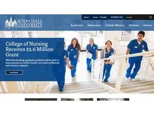Seton Hall University's Website Screenshot
