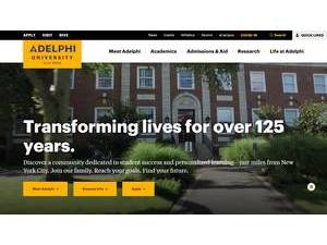 Adelphi University's Website Screenshot