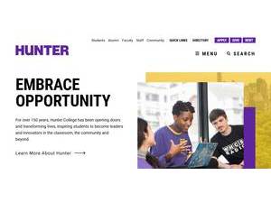 Hunter College, CUNY's Website Screenshot