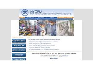 New York College of Podiatric Medicine's Website Screenshot
