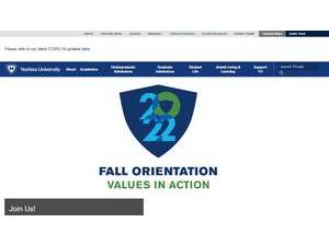 Yeshiva University's Website Screenshot
