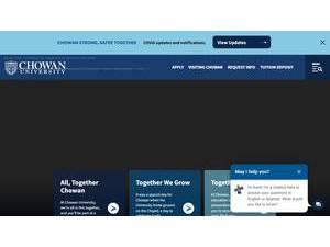 Chowan University's Website Screenshot