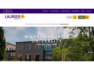 Wilfrid Laurier University's Website Screenshot