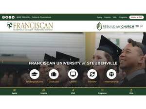 Franciscan University of Steubenville's Website Screenshot