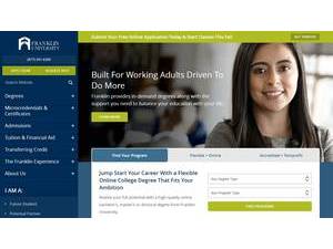 Franklin University's Website Screenshot