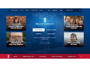 Malone University's Website Screenshot