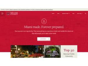 Miami University's Website Screenshot