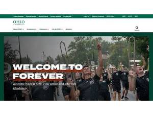 Ohio University's Website Screenshot