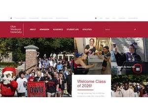 Ohio Wesleyan University's Website Screenshot