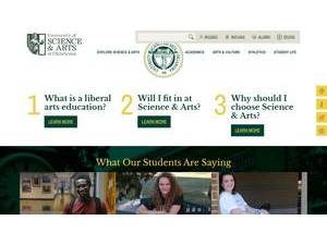University of Science and Arts of Oklahoma's Website Screenshot