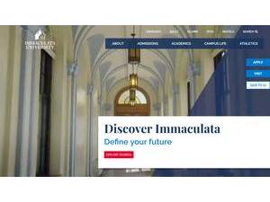 Immaculata University's Website Screenshot