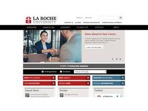 La Roche University's Website Screenshot