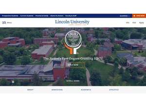 Lincoln University's Website Screenshot