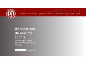 Saint Francis University's Website Screenshot