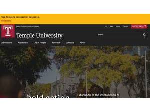 Temple University's Website Screenshot