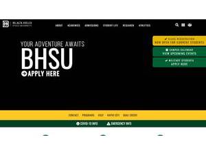 Black Hills State University's Website Screenshot