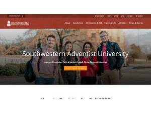 Southwestern Adventist University's Website Screenshot