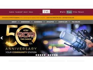 Texas Southern University's Website Screenshot