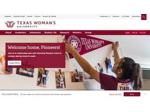 Texas Woman's University's Website Screenshot