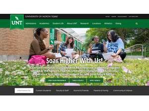 University of North Texas's Website Screenshot