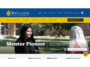 Wayland Baptist University's Website Screenshot