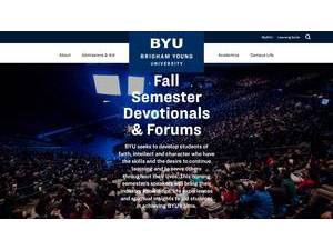 Brigham Young University's Website Screenshot