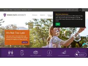 Weber State University's Website Screenshot