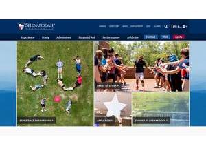 Shenandoah University's Website Screenshot