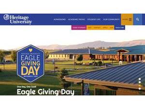 Heritage University's Website Screenshot