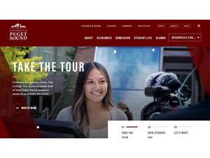 University of Puget Sound's Website Screenshot