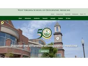 West Virginia School of Osteopathic Medicine's Website Screenshot