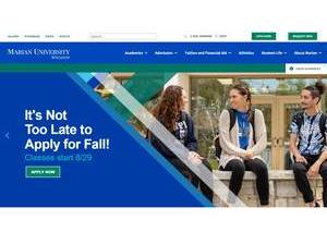 Marian University, Wisconsin's Website Screenshot
