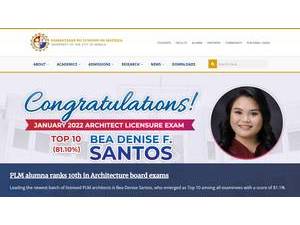 Pamantasan ng Lungsod ng Maynila's Website Screenshot