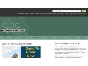 Great Basin College's Website Screenshot