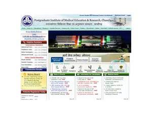 Post Graduate Institute of Medical Education and Research's Website Screenshot